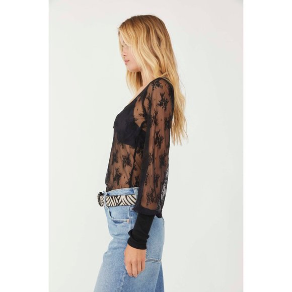NWT Free People U Into This Long Sleeve / Black - Picture 2 of 6